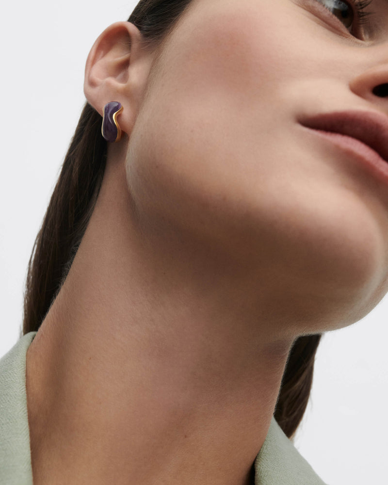 Amethyst Musa hoops - 
  
    Sterling Silver / 18K Gold plating
  
