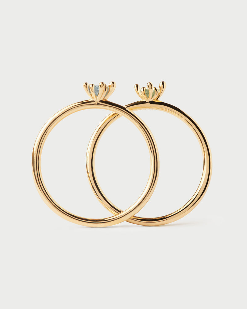 Les fleurs ring set - 
  
    Sterling Silver / 18K Gold plating
  

