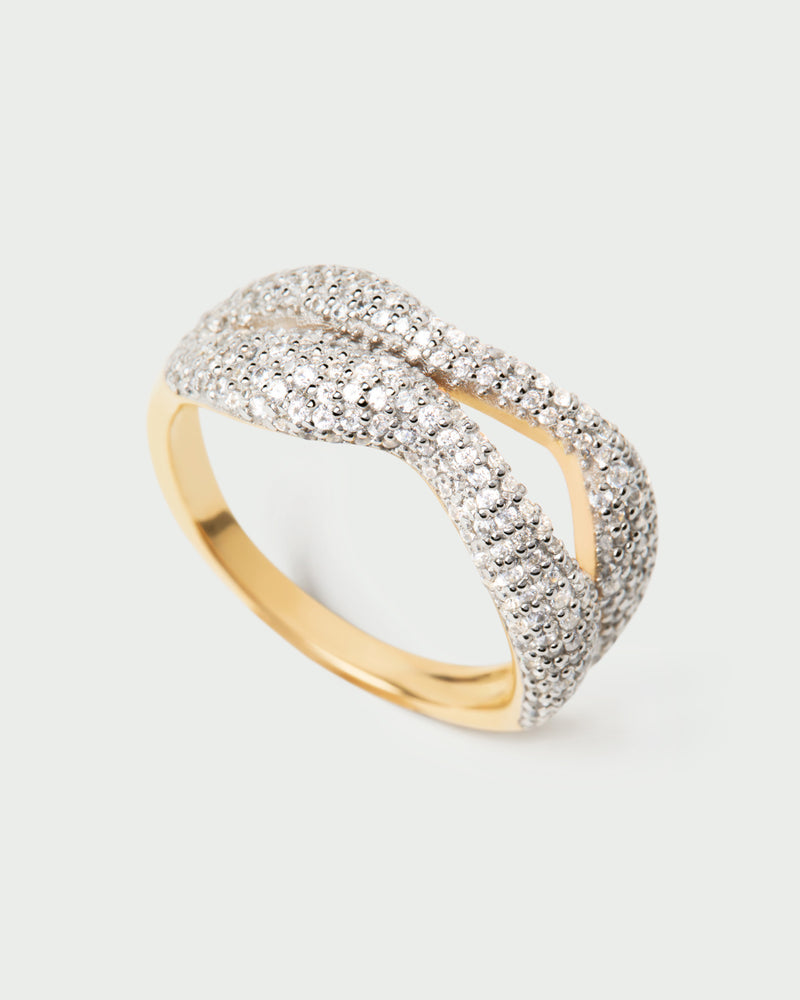 Pavé Sense ring - 
  
    Sterling Silver / 18K Gold plating
  
