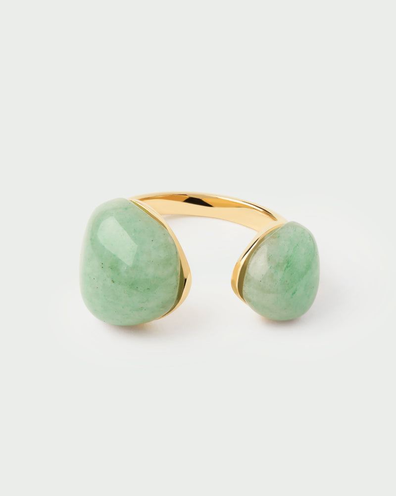 Green aventurine Gravity ring - 
  
    Sterling Silver / 18K Gold plating
  
