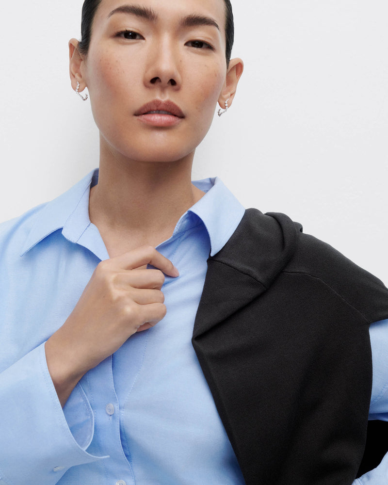 Diamonds and white gold Mini Venus hoops - 
  
    18K White gold / Rhodium silver plating
  
