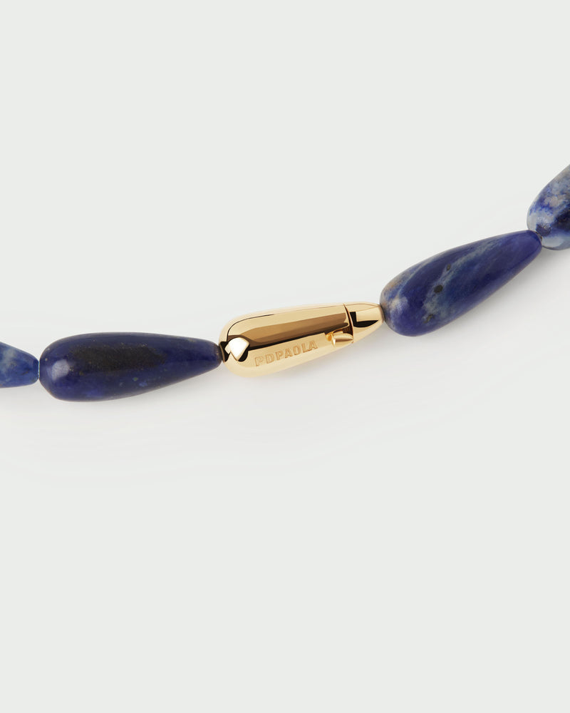 Sodalite Drop necklace - 
  
    Sterling Silver / 18K Gold plating
  
