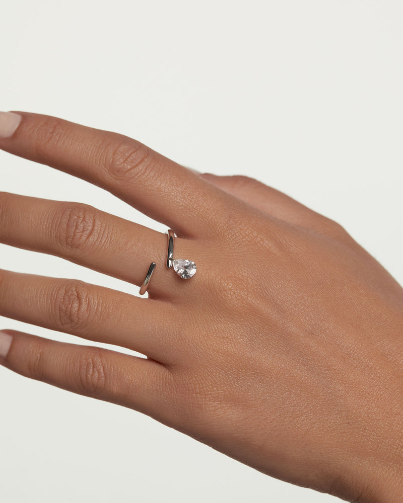 Aqua Solitaire Silver Ring - 
  
    Sterling Silver
  
