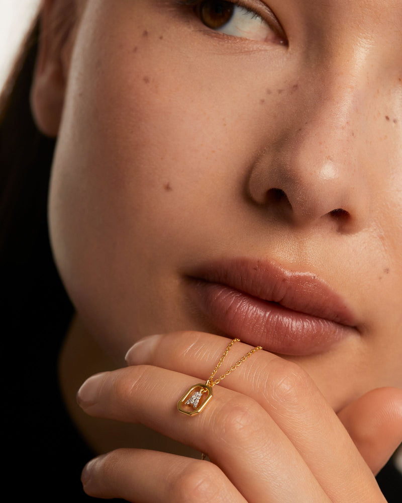 Mini Letter A Necklace - 
  
    Sterling Silver / 18K Gold plating
  
