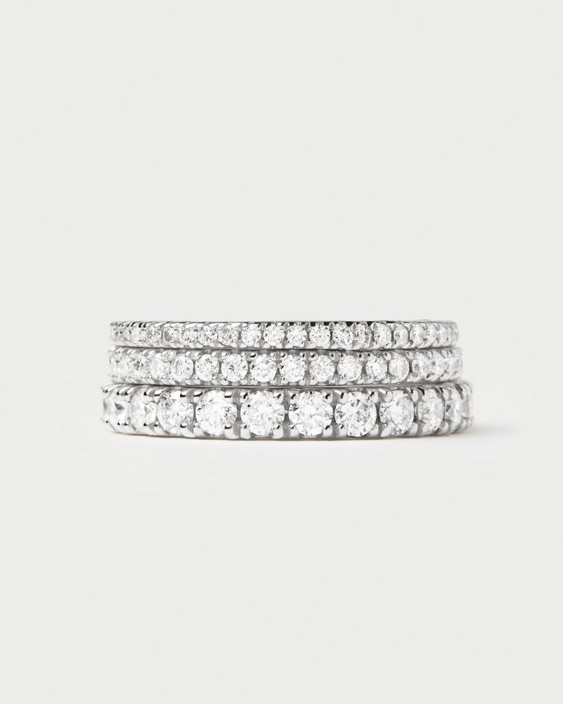 Diamonds and White Gold Eternity Medium Ring - 
  
    18K White gold / Rhodium silver plating
  
