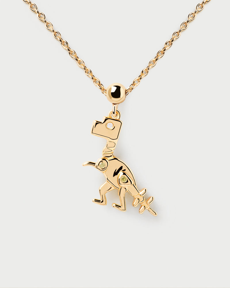 Dino Charm - 
  
    Sterling Silver / 18K Gold plating
  
