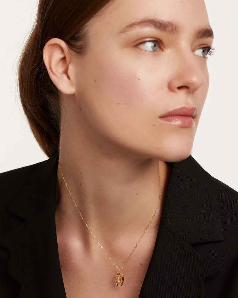 Letter Q Necklace - 
  
    Sterling Silver / 18K Gold plating
  
