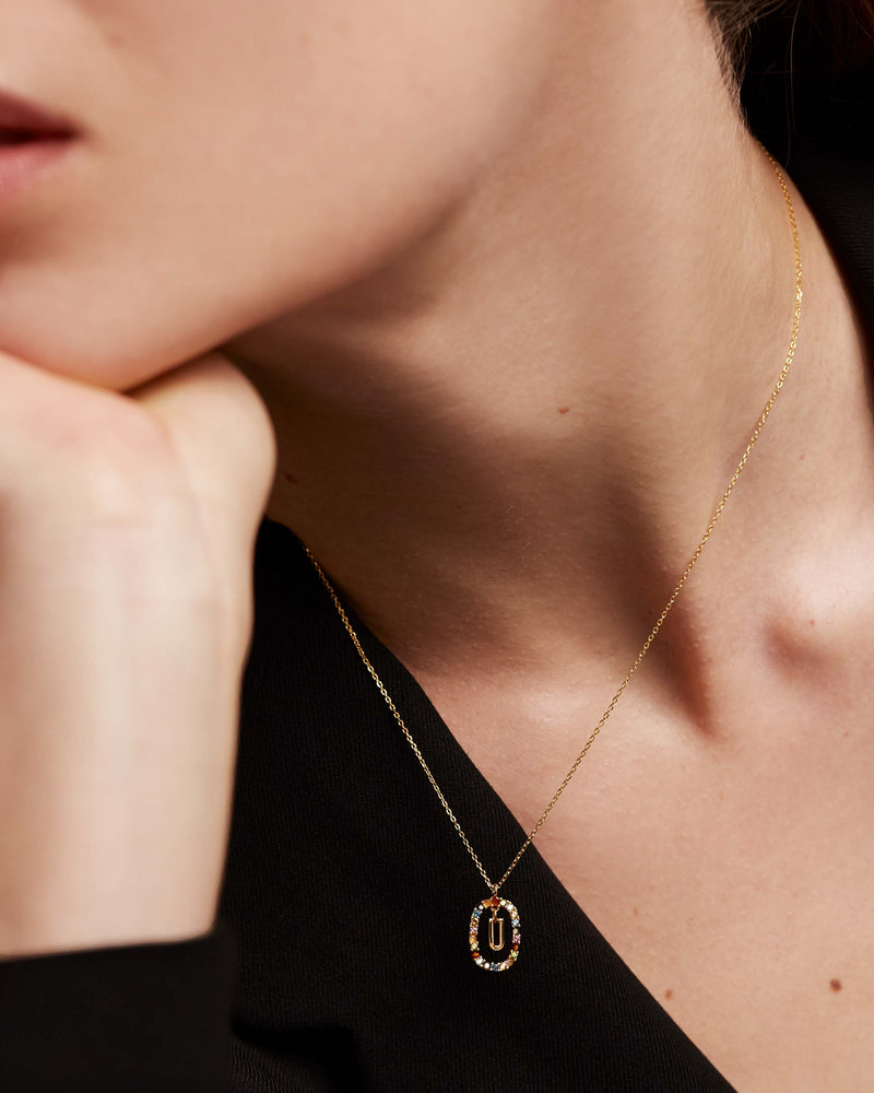 Letter U Necklace - 
  
    Sterling Silver / 18K Gold plating
  
