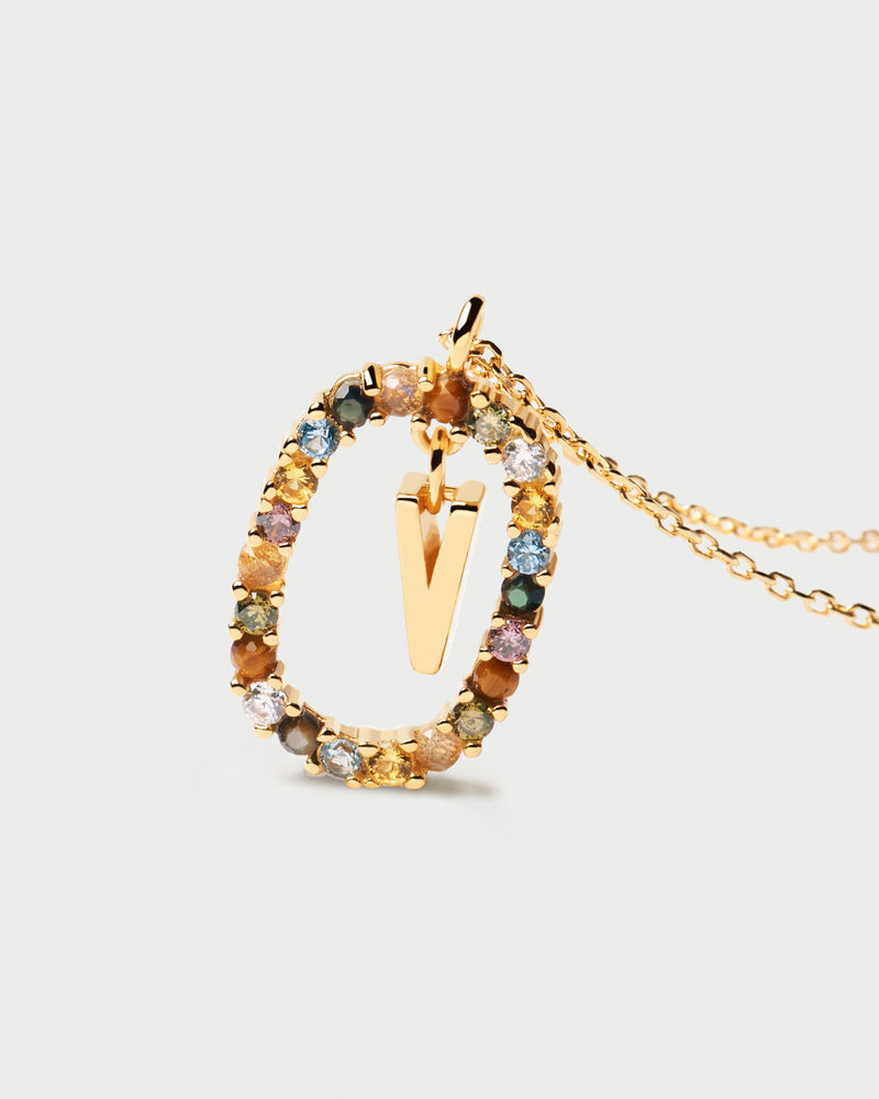 Letter V Necklace - 
  
    Sterling Silver / 18K Gold plating
  
