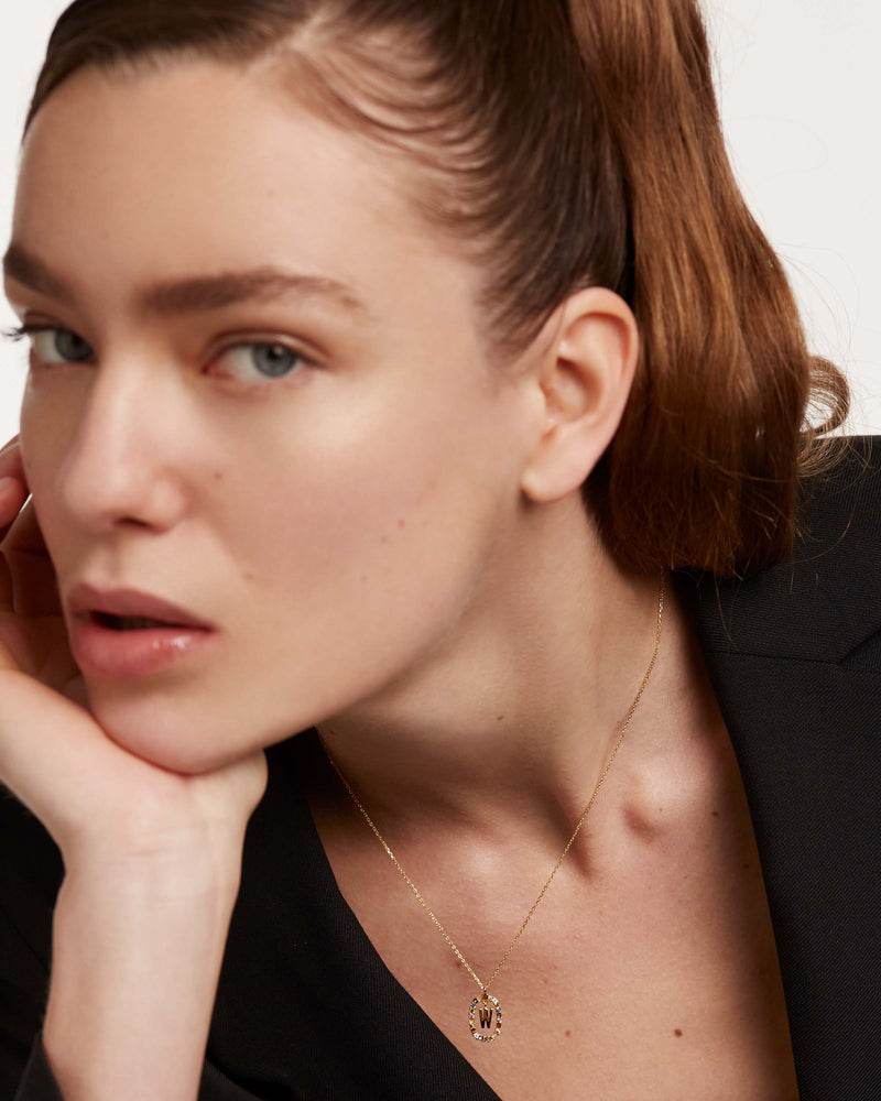 Letter W Necklace - 
  
    Sterling Silver / 18K Gold plating
  
