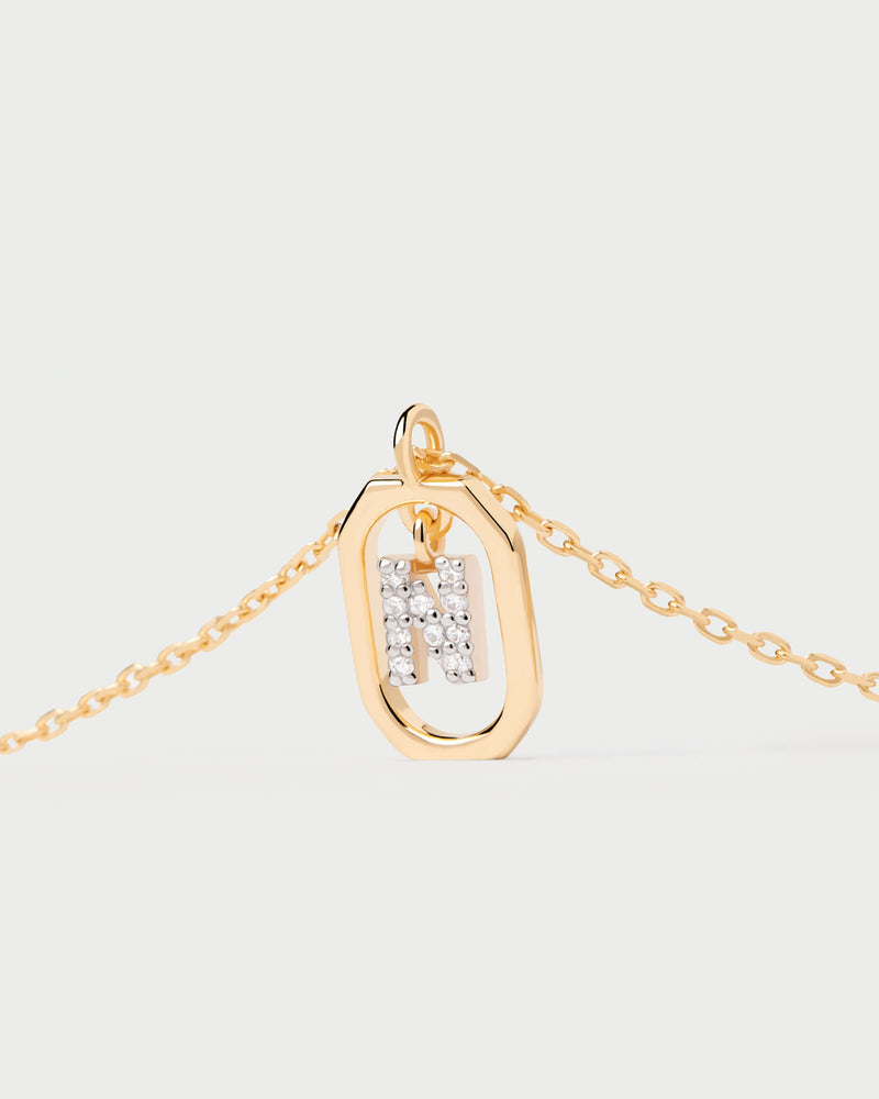 Mini Letter N Necklace - 
  
    Sterling Silver / 18K Gold plating
  
