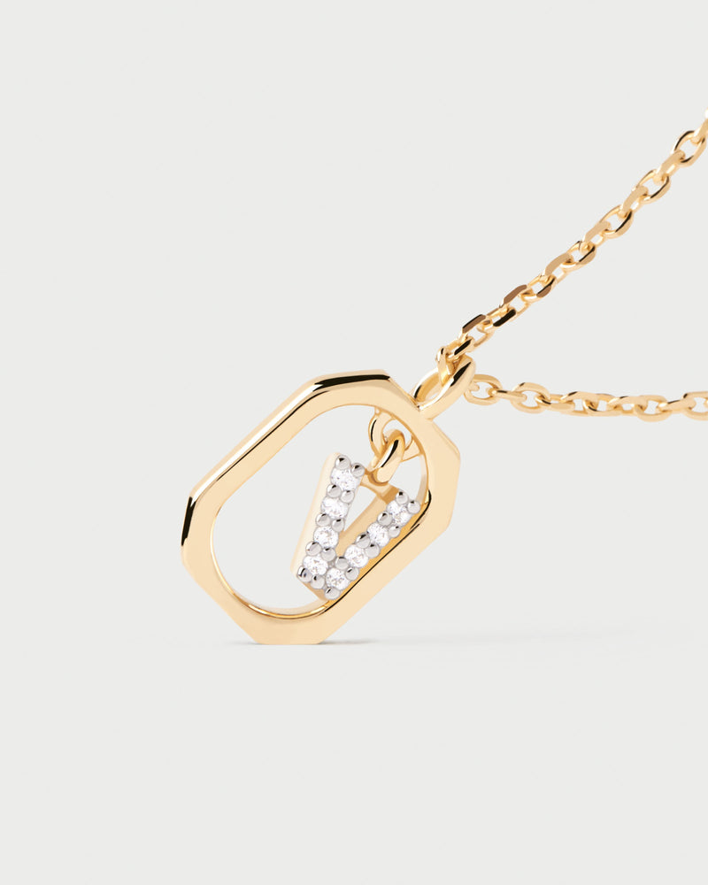 Mini Letter V Necklace - 
  
    Sterling Silver / 18K Gold plating
  
