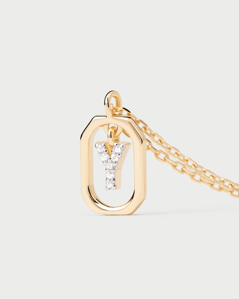 Mini Letter Y Necklace - 
  
    Sterling Silver / 18K Gold plating
  
