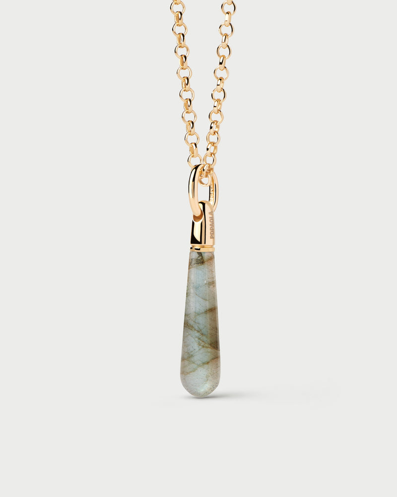 Labradorite Large Drop Pendant - 
  
    Sterling Silver / 18K Gold plating
  
