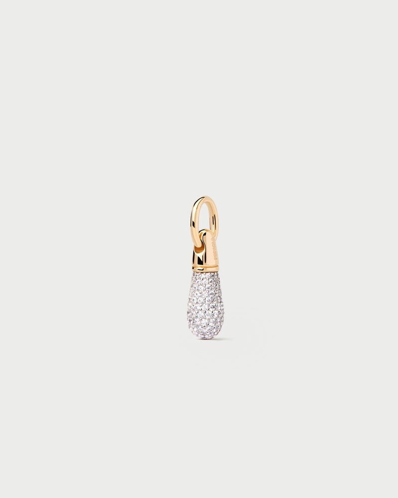 Stackable small pavé drop pendant to customize necklace or hoops