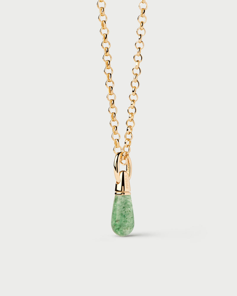 Green Aventurine Drop Pendant - 
  
    Sterling Silver / 18K Gold plating
  
