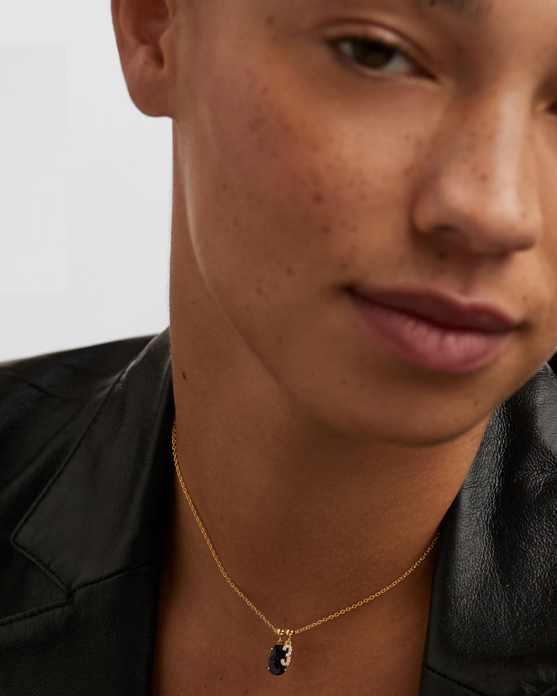 Blue Sandstone Luck Charm - 
  
    Sterling Silver / 18K Gold plating
  
