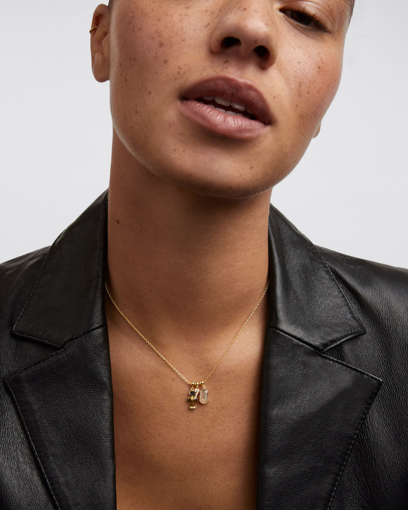 Mother Of Pearl Intuition Charm - 
  
    Sterling Silver / 18K Gold plating
  
