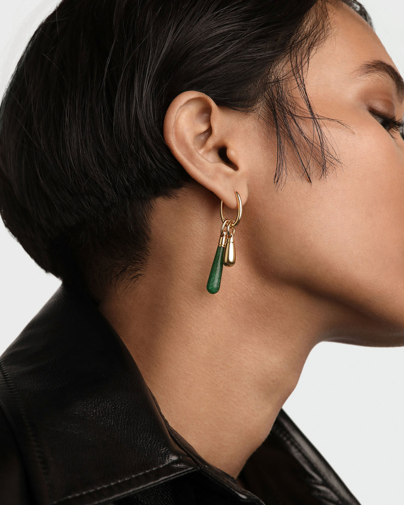 Green Aventurine Large Drop Pendant - 
  
    Sterling Silver / 18K Gold plating
  
