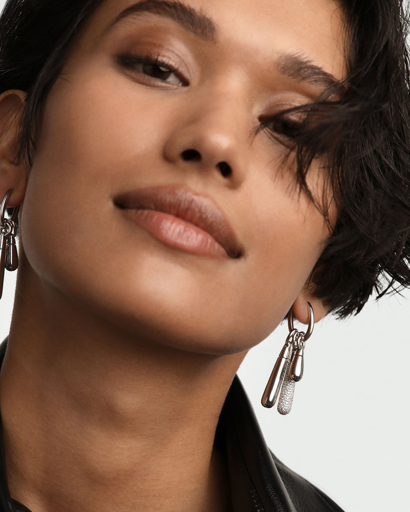 Pavé Large Drop Silver Pendant - 
  
    Sterling Silver
  
