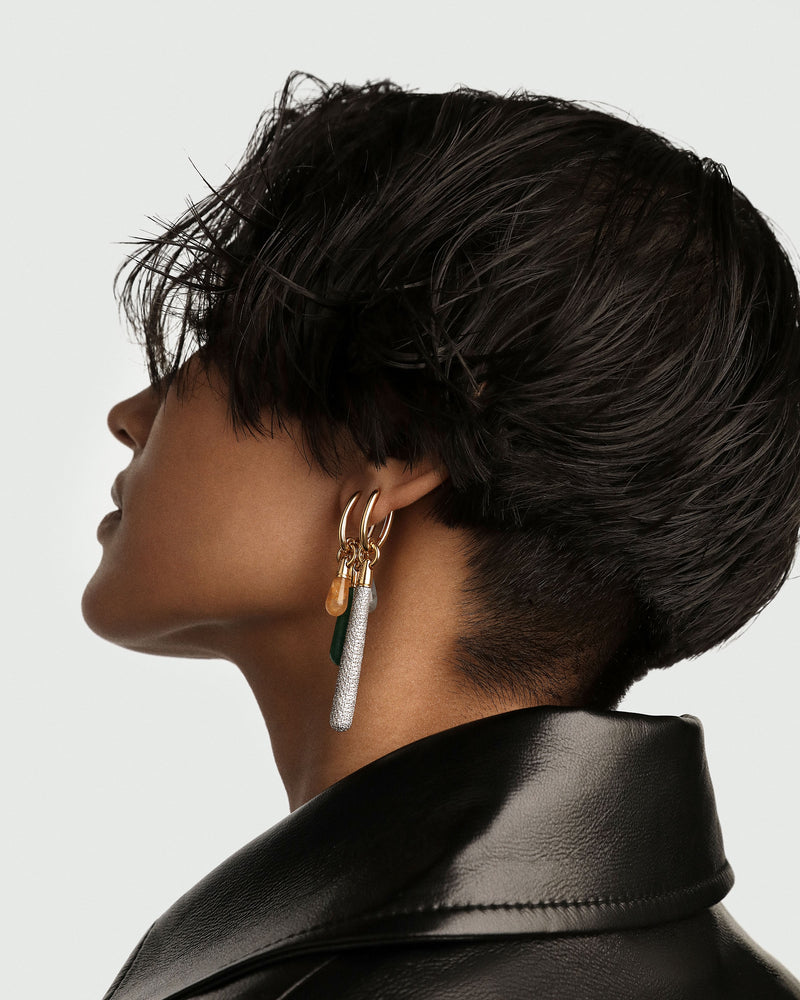 Green Aventurine Large Drop Pendant - 
  
    Sterling Silver / 18K Gold plating
  
