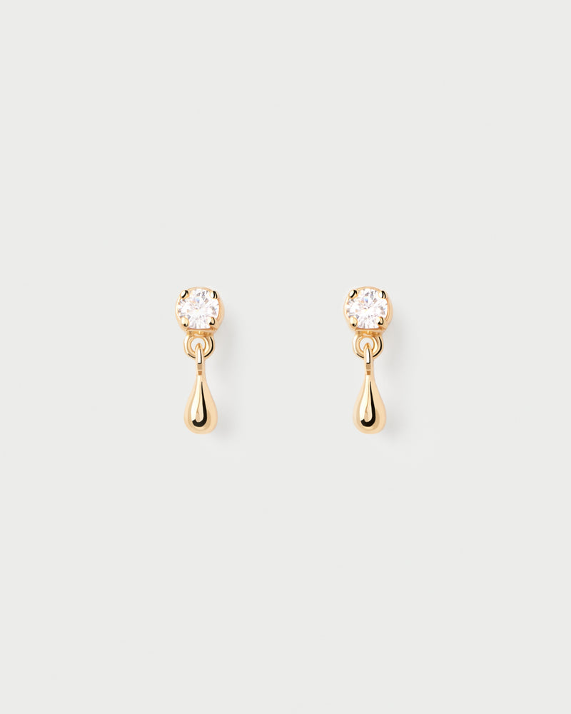 Water single stud Earring - 
  
    Sterling Silver / 18K Gold plating
  
