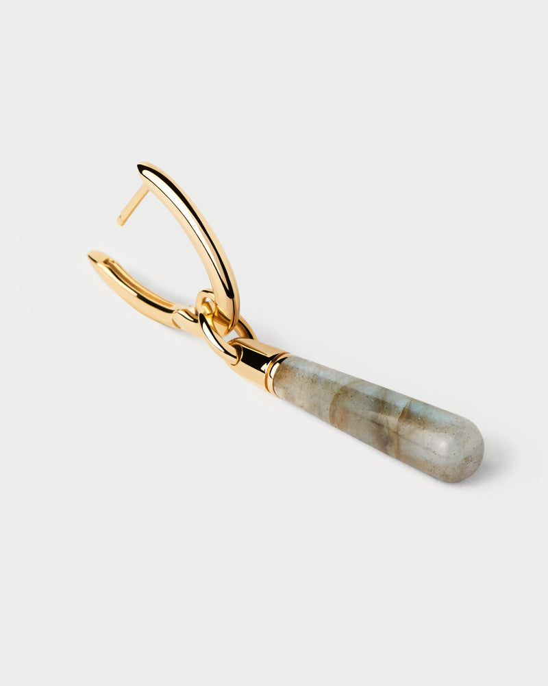 Labradorite Large Jupiter Single Hoop - 
  
    Sterling Silver / 18K Gold plating
  
