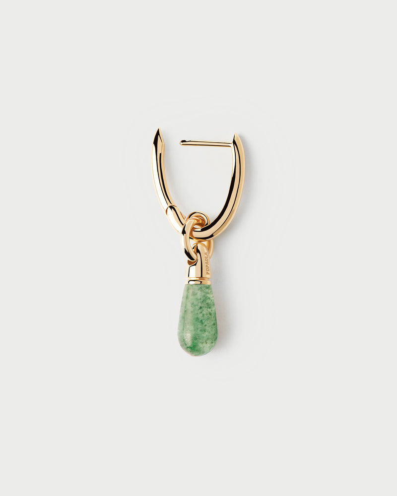 Green Aventurine Jupiter Single Hoop - 
  
    Sterling Silver / 18K Gold plating
  
