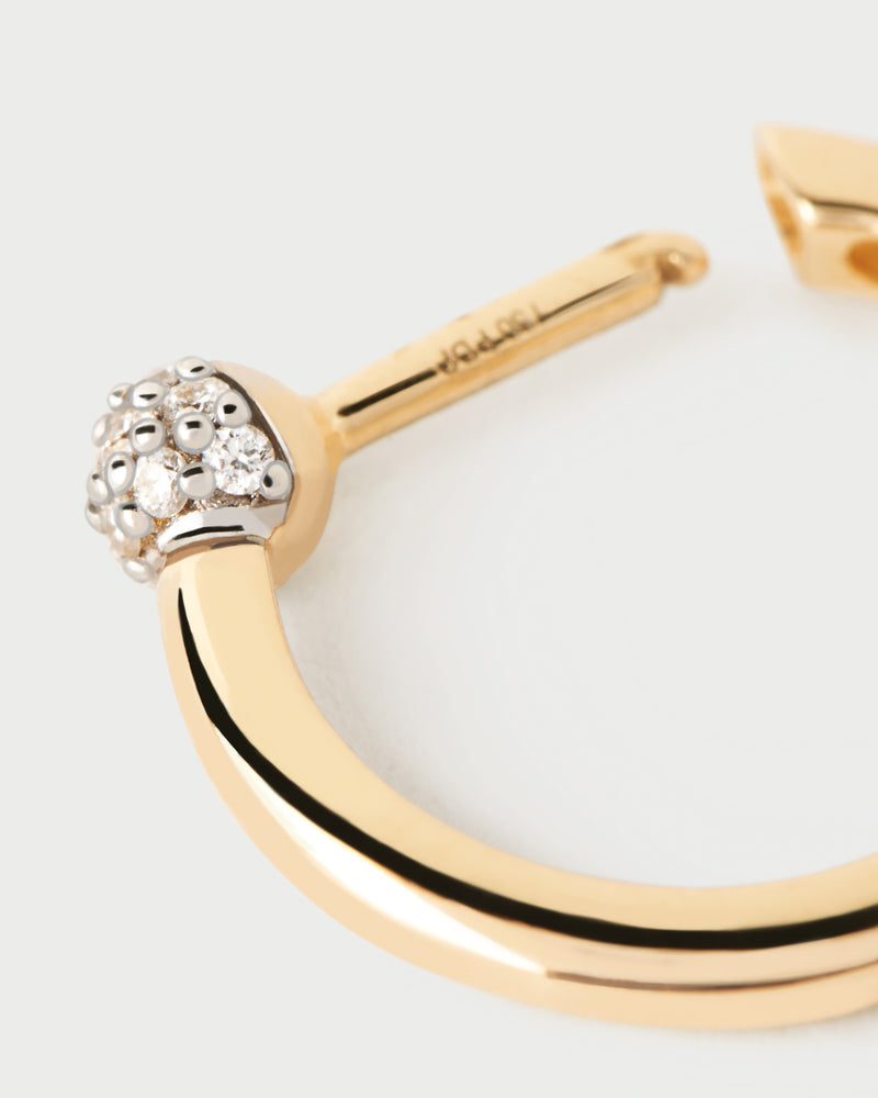 Diamonds and gold Chai single hoop - 
  
    18K Gold
  
