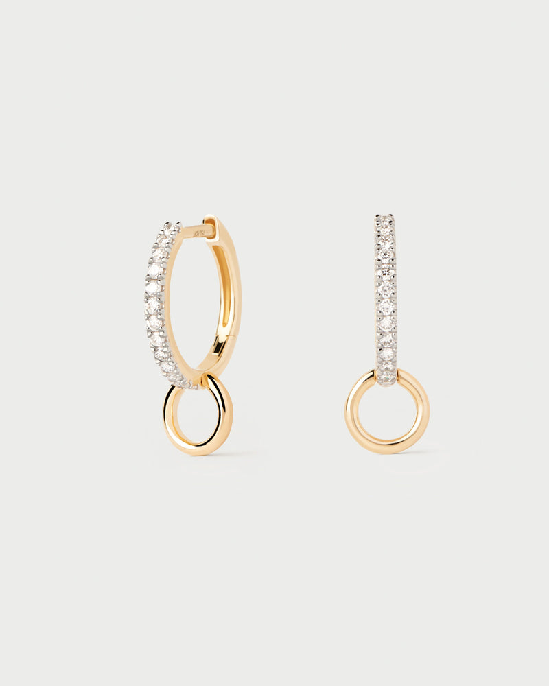 Diamonds and gold Circle single hoop - 
  
    18K Gold
  
